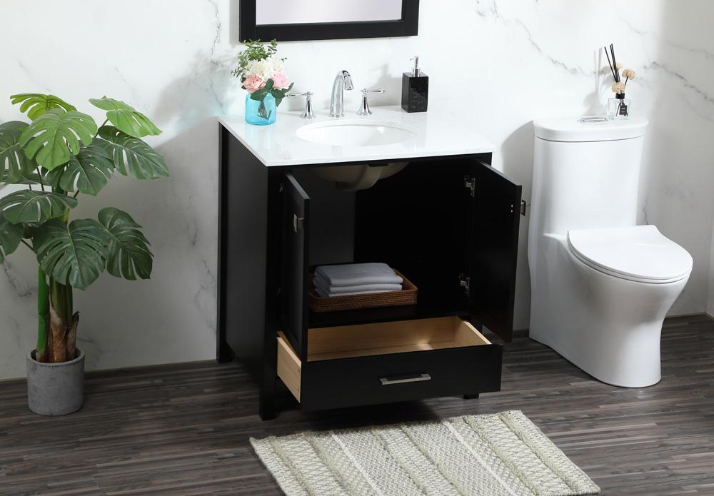 Elegant Furniture & Lighting - Irene 30 inch Single bathroom vanity in black - VF18830BK veiw 10
