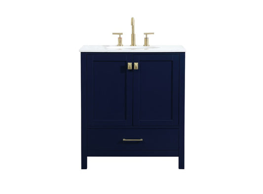Elegant Furniture & Lighting - Irene 30 inch Single bathroom vanity in blue - VF18830BL veiw 1