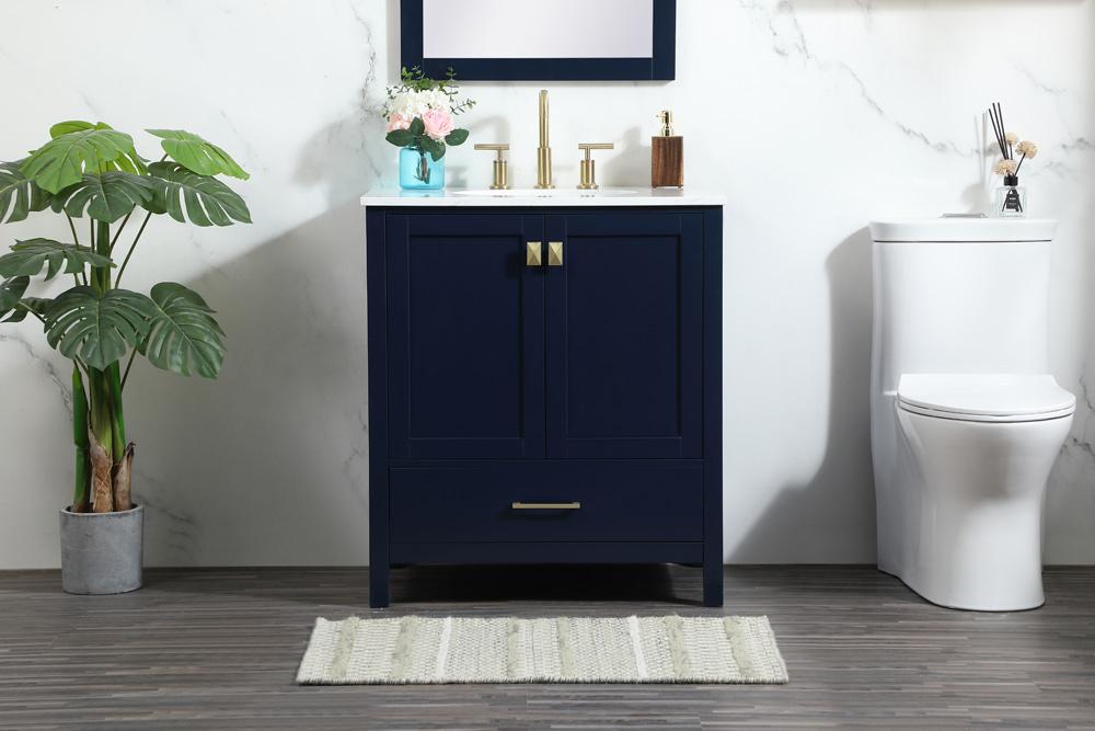 Elegant Furniture & Lighting - Irene 30 inch Single bathroom vanity in blue - VF18830BL veiw 2