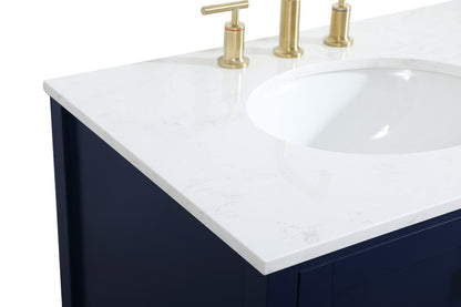 Elegant Furniture & Lighting - Irene 30 inch Single bathroom vanity in blue - VF18830BL veiw 4