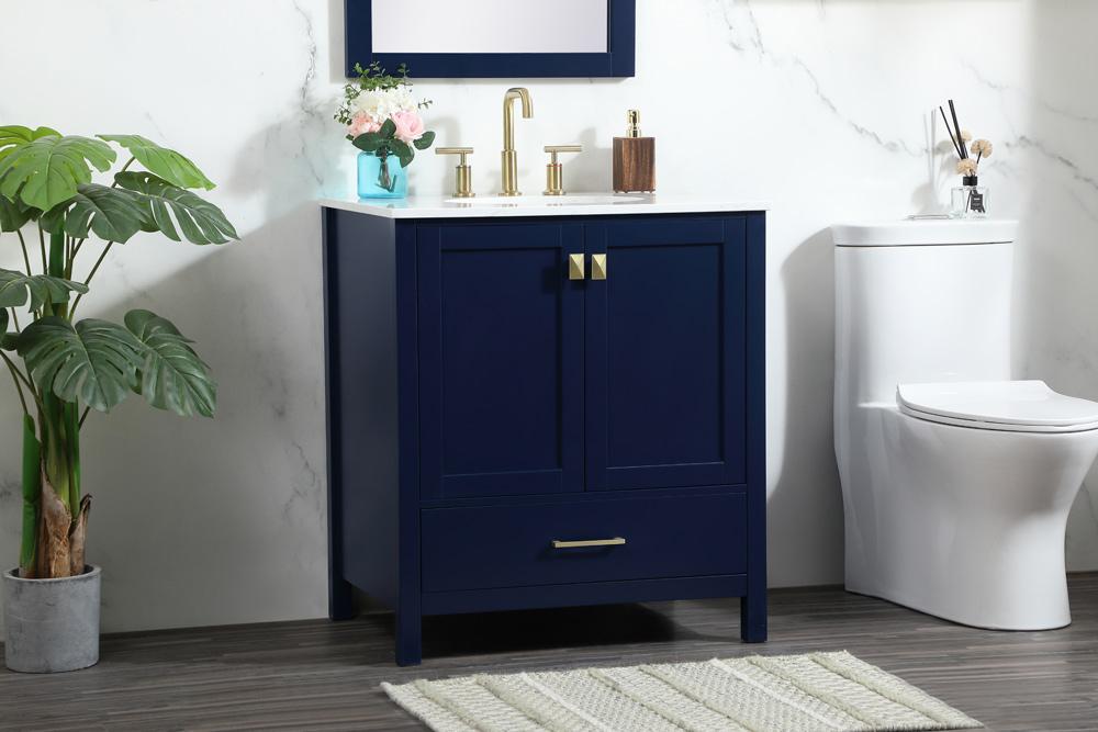 Elegant Furniture & Lighting - Irene 30 inch Single bathroom vanity in blue - VF18830BL veiw 9