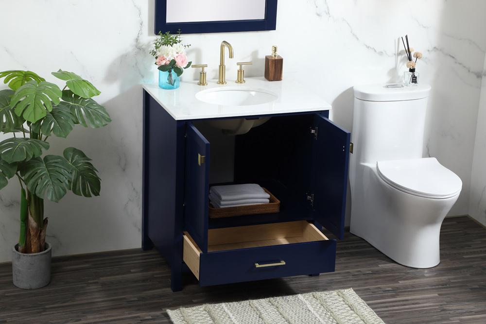 Elegant Furniture & Lighting - Irene 30 inch Single bathroom vanity in blue - VF18830BL veiw 10