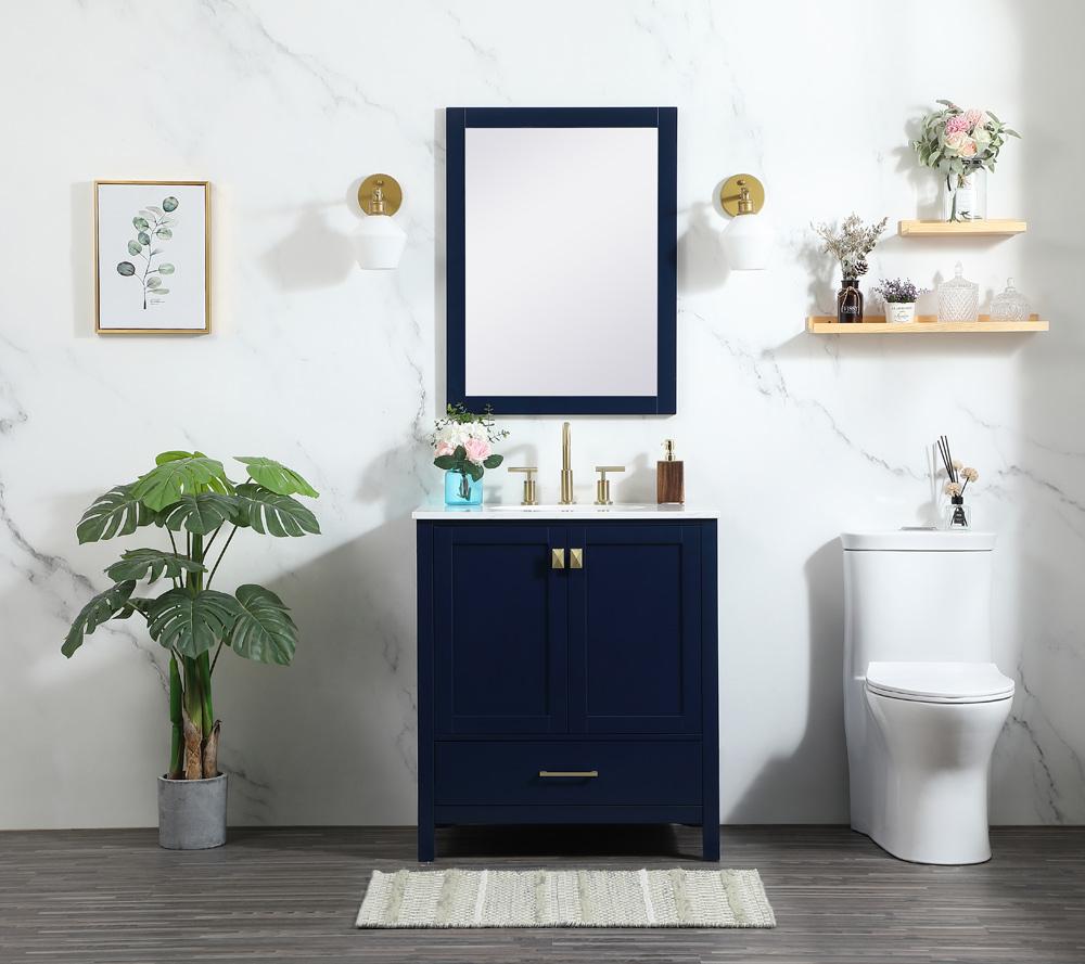 Elegant Furniture & Lighting - Irene 30 inch Single bathroom vanity in blue - VF18830BL veiw 11