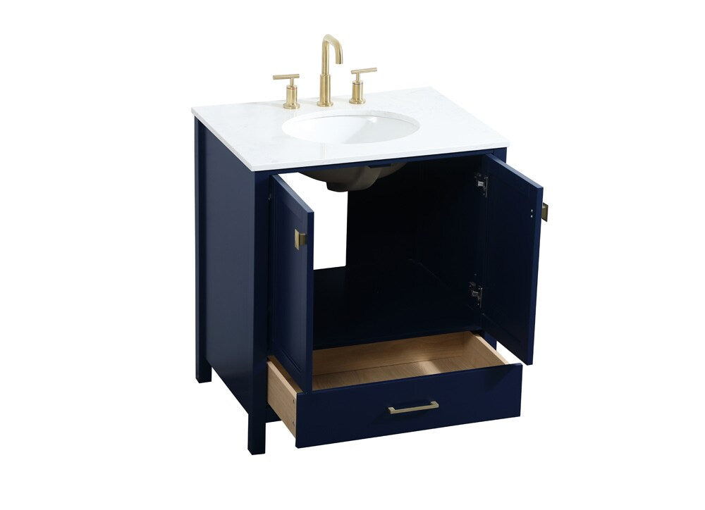 Elegant Furniture & Lighting - Irene 30 inch Single bathroom vanity in blue - VF18830BL veiw 16