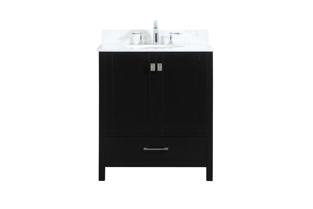 Elegant Furniture & Lighting - Irene 30 inch Single bathroom vanity in black with backsplash - VF18830BK-BS veiw 1
