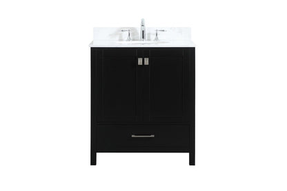 Elegant Furniture & Lighting - Irene 30 inch Single bathroom vanity in black with backsplash - VF18830BK-BS veiw 1