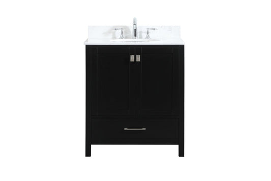 Elegant Furniture & Lighting - Irene 30 inch Single bathroom vanity in black with backsplash - VF18830BK-BS veiw 1