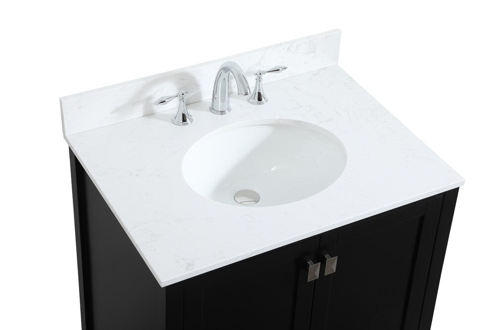 Elegant Furniture & Lighting - Irene 30 inch Single bathroom vanity in black with backsplash - VF18830BK-BS veiw 3