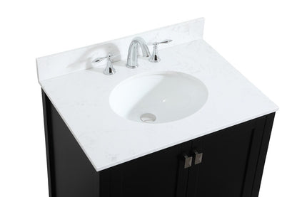 Elegant Furniture & Lighting - Irene 30 inch Single bathroom vanity in black with backsplash - VF18830BK-BS veiw 3