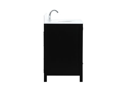 Elegant Furniture & Lighting - Irene 30 inch Single bathroom vanity in black with backsplash - VF18830BK-BS veiw 7