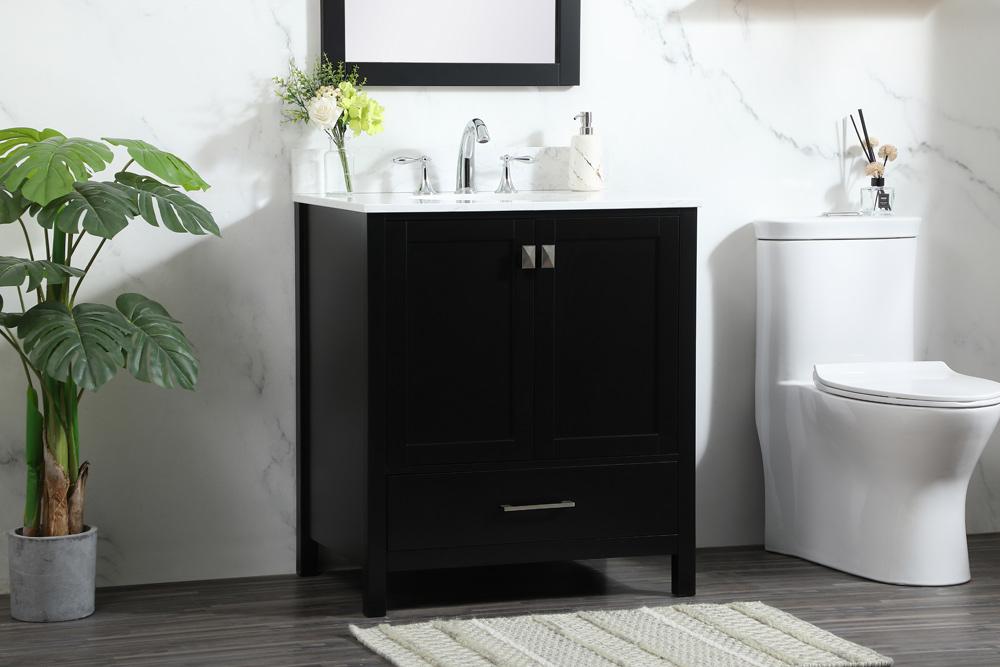 Elegant Furniture & Lighting - Irene 30 inch Single bathroom vanity in black with backsplash - VF18830BK-BS veiw 9