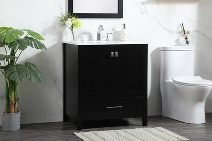 Elegant Furniture & Lighting - Irene 30 inch Single bathroom vanity in black with backsplash - VF18830BK-BS veiw 9