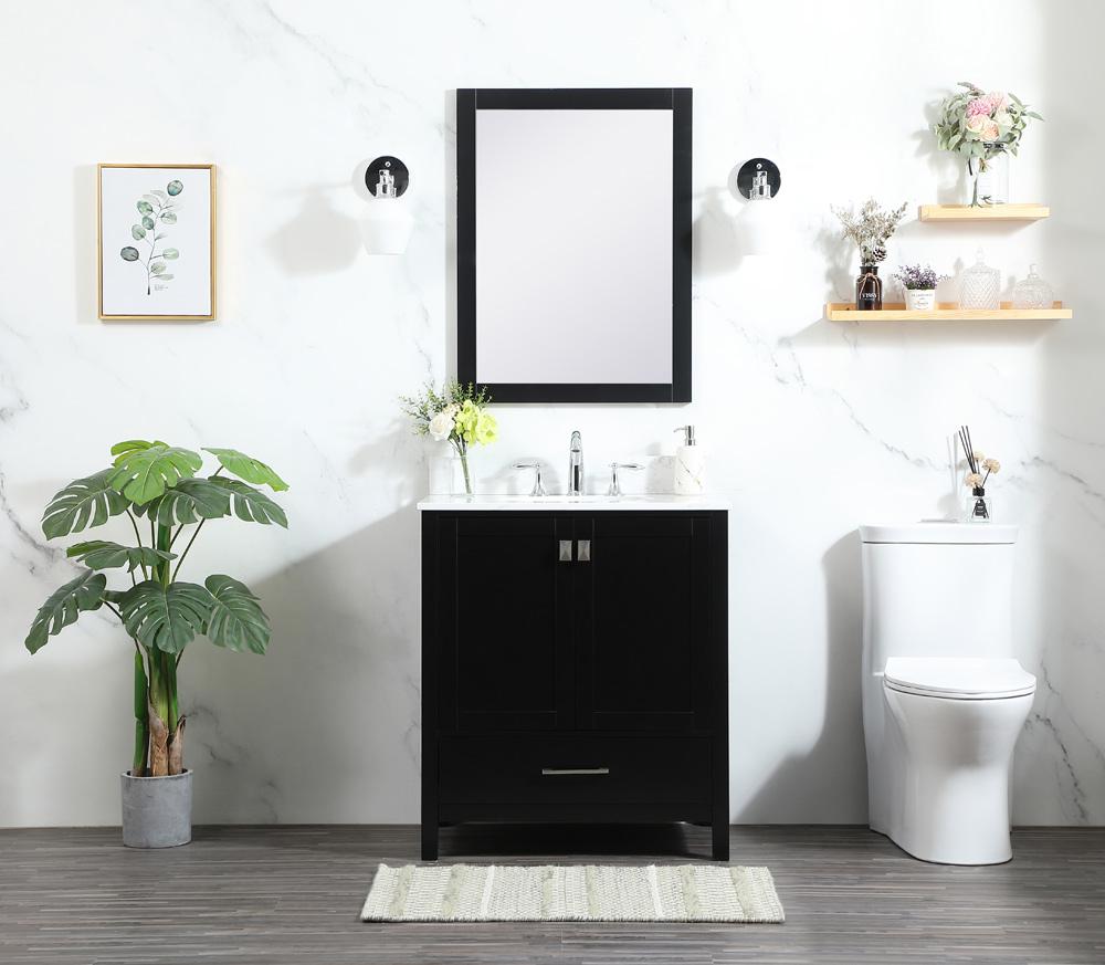 Elegant Furniture & Lighting - Irene 30 inch Single bathroom vanity in black with backsplash - VF18830BK-BS veiw 11