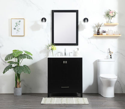 Elegant Furniture & Lighting - Irene 30 inch Single bathroom vanity in black with backsplash - VF18830BK-BS veiw 11