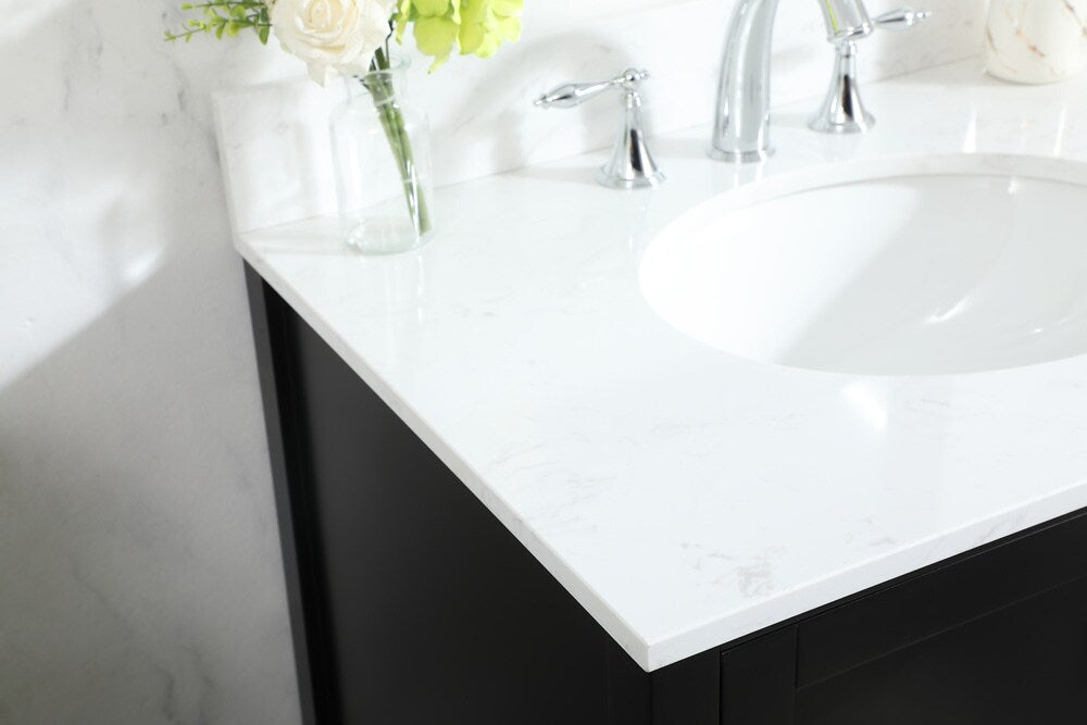 Elegant Furniture & Lighting - Irene 30 inch Single bathroom vanity in black with backsplash - VF18830BK-BS veiw 12