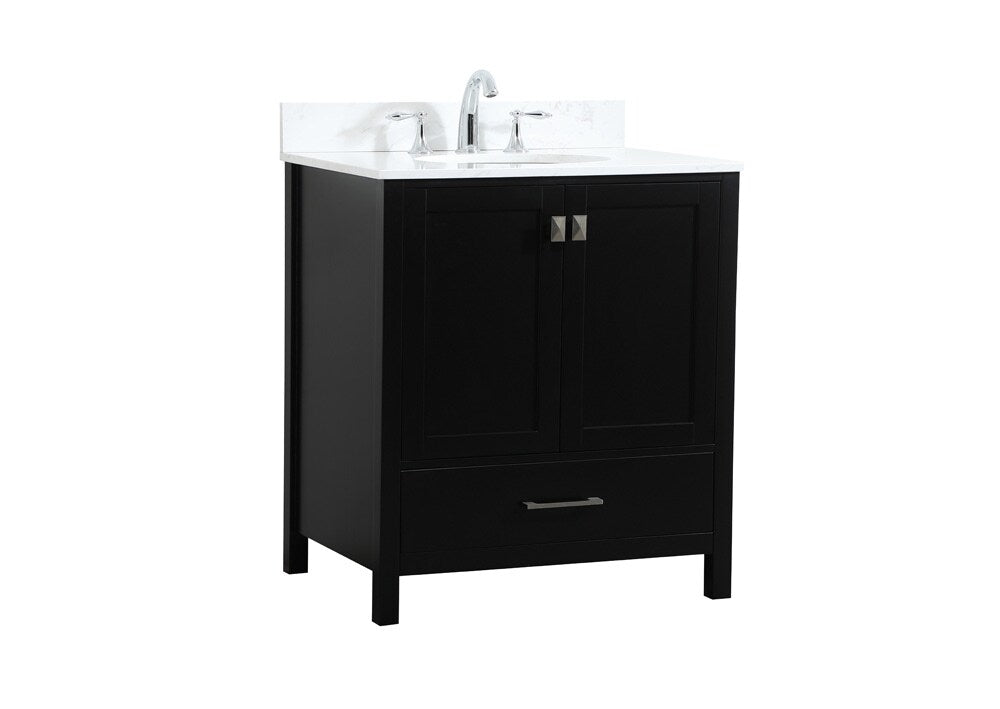 Elegant Furniture & Lighting - Irene 30 inch Single bathroom vanity in black with backsplash - VF18830BK-BS veiw 14