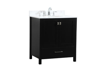 Elegant Furniture & Lighting - Irene 30 inch Single bathroom vanity in black with backsplash - VF18830BK-BS veiw 14