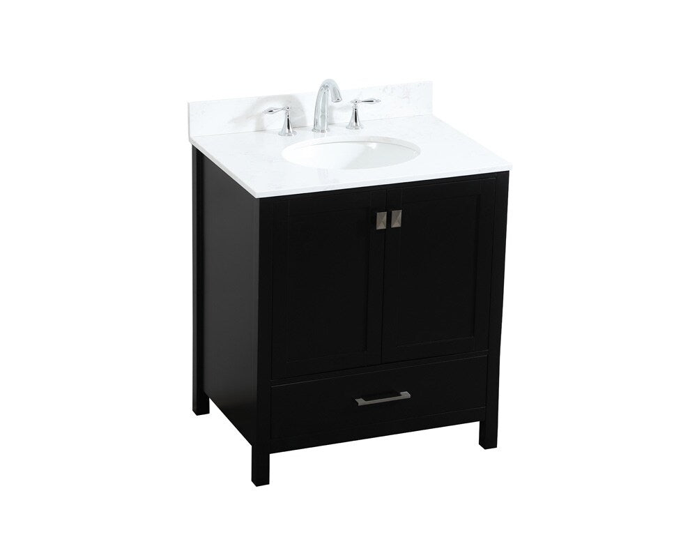 Elegant Furniture & Lighting - Irene 30 inch Single bathroom vanity in black with backsplash - VF18830BK-BS veiw 15