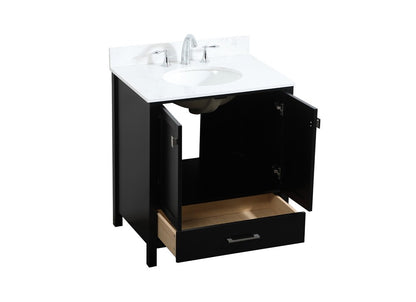 Elegant Furniture & Lighting - Irene 30 inch Single bathroom vanity in black with backsplash - VF18830BK-BS veiw 16