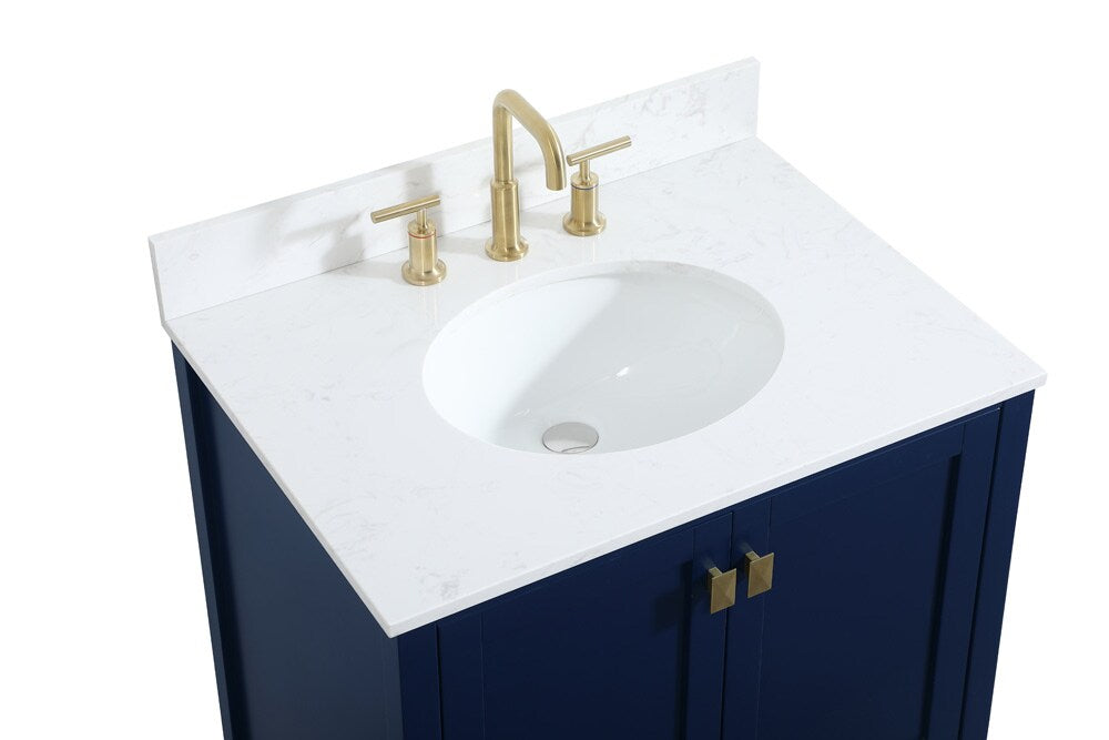 Elegant Furniture & Lighting - Irene 30 inch Single bathroom vanity in blue with backsplash - VF18830BL-BS veiw 3