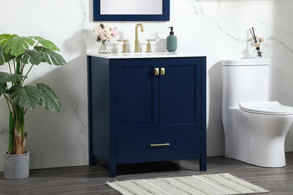 Elegant Furniture & Lighting - Irene 30 inch Single bathroom vanity in blue with backsplash - VF18830BL-BS veiw 9