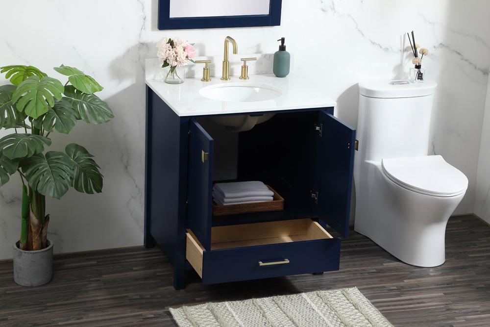 Elegant Furniture & Lighting - Irene 30 inch Single bathroom vanity in blue with backsplash - VF18830BL-BS veiw 10