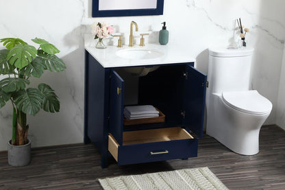 Elegant Furniture & Lighting - Irene 30 inch Single bathroom vanity in blue with backsplash - VF18830BL-BS veiw 10