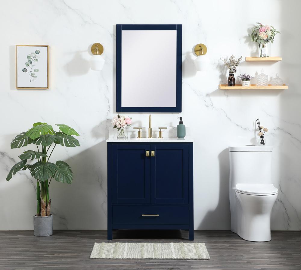 Elegant Furniture & Lighting - Irene 30 inch Single bathroom vanity in blue with backsplash - VF18830BL-BS veiw 11