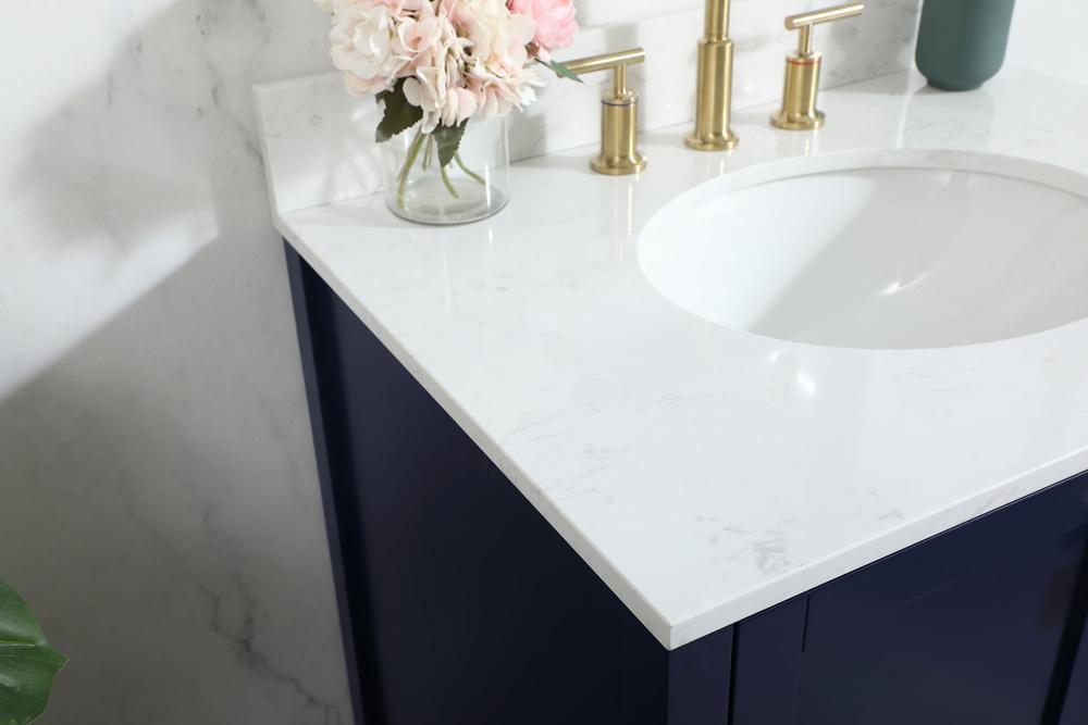 Elegant Furniture & Lighting - Irene 30 inch Single bathroom vanity in blue with backsplash - VF18830BL-BS veiw 12