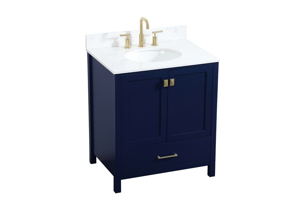 Elegant Furniture & Lighting - Irene 30 inch Single bathroom vanity in blue with backsplash - VF18830BL-BS veiw 15