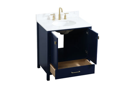 Elegant Furniture & Lighting - Irene 30 inch Single bathroom vanity in blue with backsplash - VF18830BL-BS veiw 16