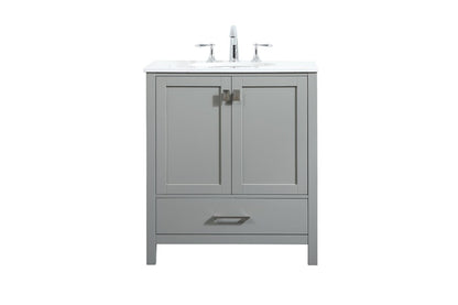 Elegant Furniture & Lighting - Irene 30 inch Single bathroom vanity in grey - VF18830GR veiw 1