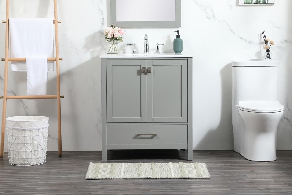 Elegant Furniture & Lighting - Irene 30 inch Single bathroom vanity in grey - VF18830GR veiw 2