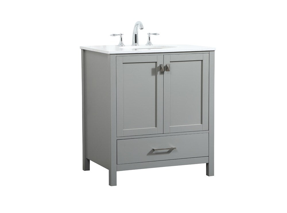 Elegant Furniture & Lighting - Irene 30 inch Single bathroom vanity in grey - VF18830GR veiw 14