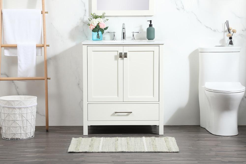 Elegant Furniture & Lighting - Irene 30 inch Single bathroom vanity in white - VF18830WH veiw 2