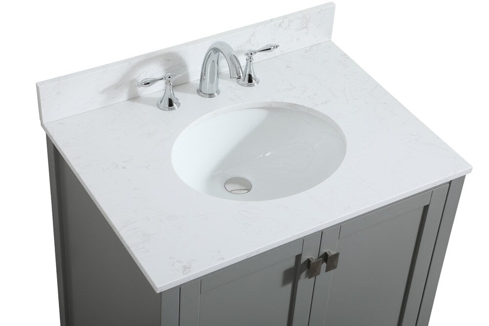 Elegant Furniture & Lighting - Irene 30 inch Single bathroom vanity in grey with backsplash - VF18830GR-BS veiw 3