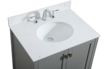 Elegant Furniture & Lighting - Irene 30 inch Single bathroom vanity in grey with backsplash - VF18830GR-BS veiw 3