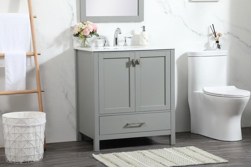 Elegant Furniture & Lighting - Irene 30 inch Single bathroom vanity in grey with backsplash - VF18830GR-BS veiw 9