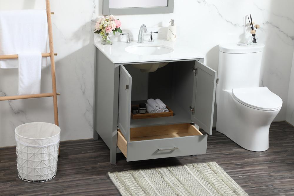 Elegant Furniture & Lighting - Irene 30 inch Single bathroom vanity in grey with backsplash - VF18830GR-BS veiw 10