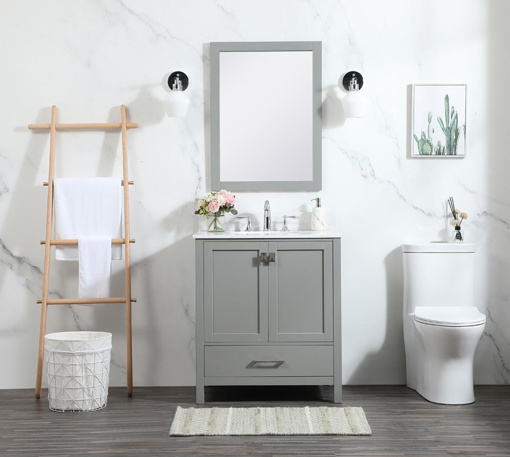 Elegant Furniture & Lighting - Irene 30 inch Single bathroom vanity in grey with backsplash - VF18830GR-BS veiw 11