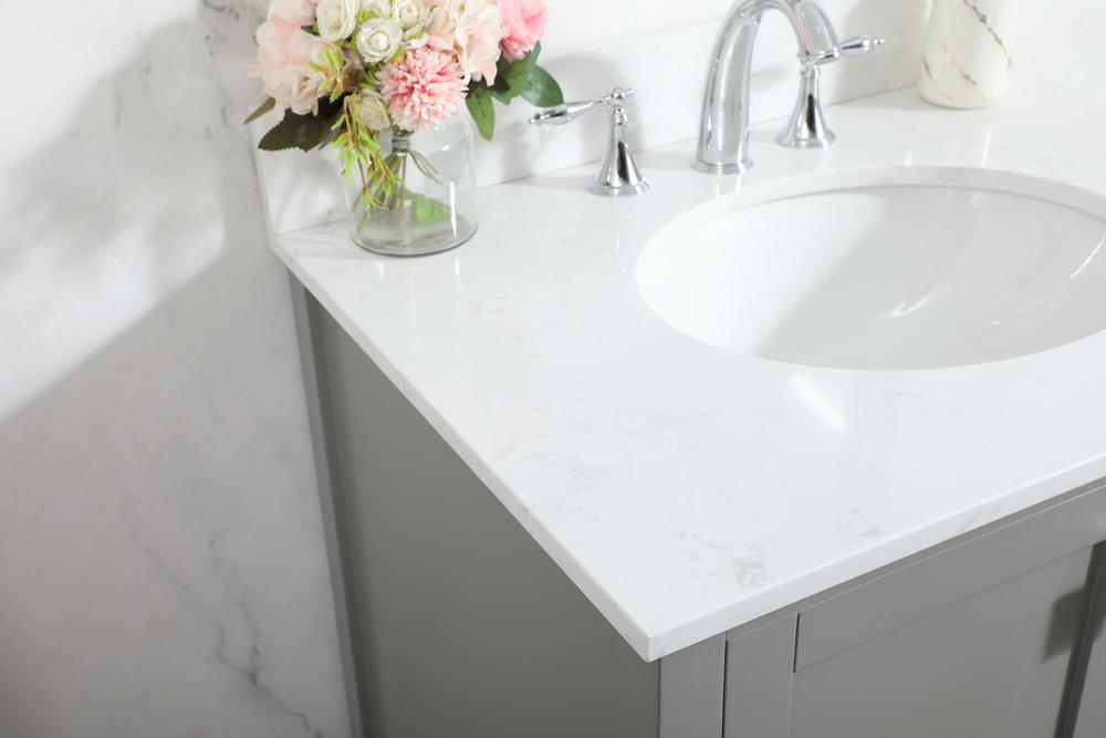 Elegant Furniture & Lighting - Irene 30 inch Single bathroom vanity in grey with backsplash - VF18830GR-BS veiw 12