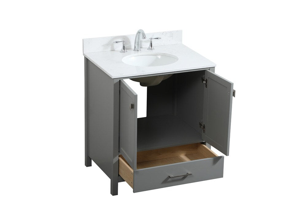 Elegant Furniture & Lighting - Irene 30 inch Single bathroom vanity in grey with backsplash - VF18830GR-BS veiw 16