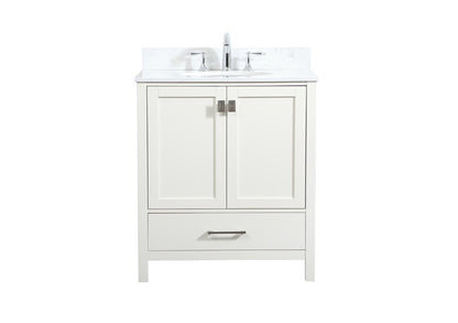Elegant Furniture & Lighting - Irene 30 inch Single bathroom vanity in white with backsplash - VF18830WH-BS veiw 1