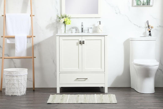 Elegant Furniture & Lighting - Irene 30 inch Single bathroom vanity in white with backsplash - VF18830WH-BS veiw 2