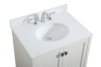 Elegant Furniture & Lighting - Irene 30 inch Single bathroom vanity in white with backsplash - VF18830WH-BS veiw 3