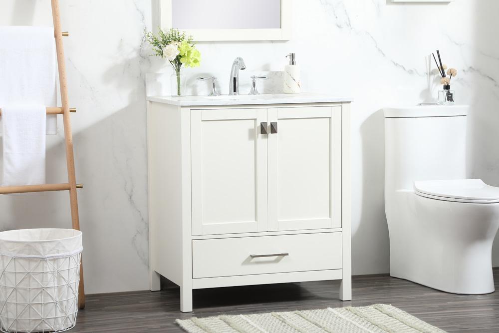 Elegant Furniture & Lighting - Irene 30 inch Single bathroom vanity in white with backsplash - VF18830WH-BS veiw 9