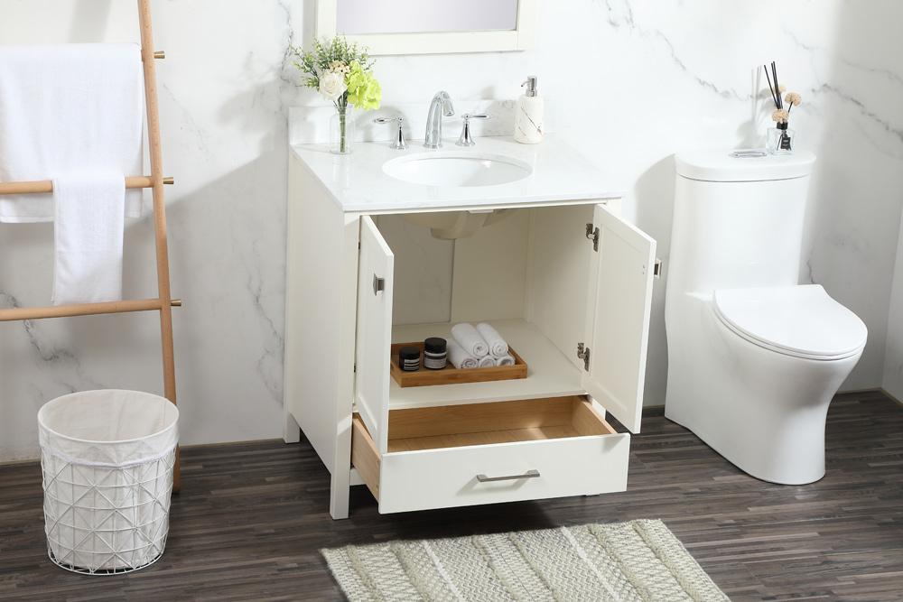 Elegant Furniture & Lighting - Irene 30 inch Single bathroom vanity in white with backsplash - VF18830WH-BS veiw 10