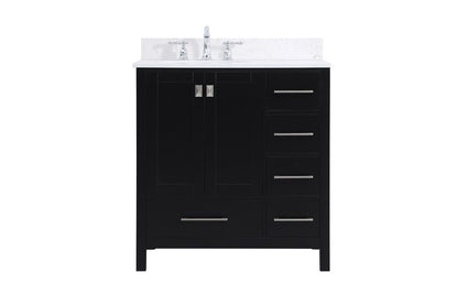 Elegant Furniture & Lighting - Irene 32 inch Single Bathroom Vanity in Black with Backsplash - VF18832BK-BS veiw 1