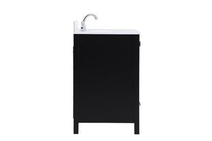 Elegant Furniture & Lighting - Irene 32 inch Single Bathroom Vanity in Black with Backsplash - VF18832BK-BS veiw 7