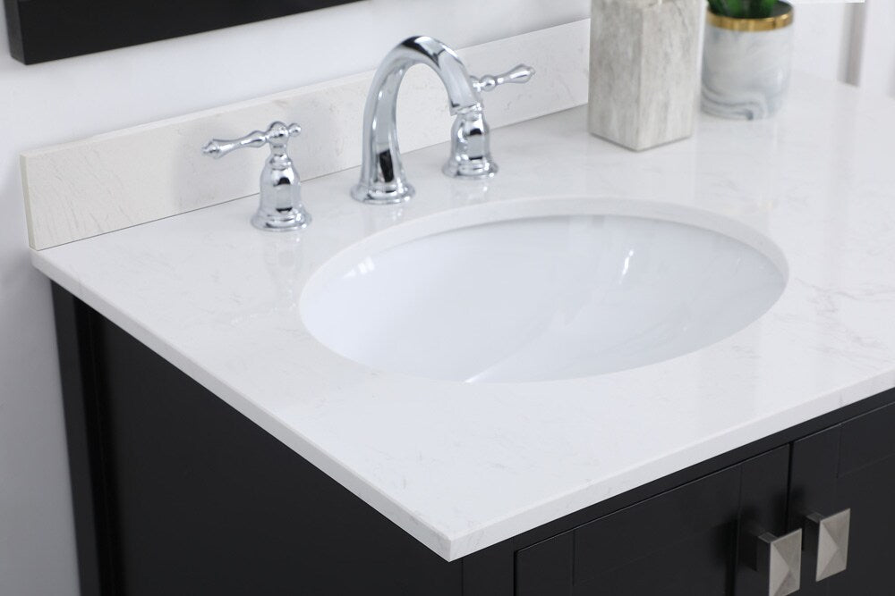 Elegant Furniture & Lighting - Irene 32 inch Single Bathroom Vanity in Black with Backsplash - VF18832BK-BS veiw 11